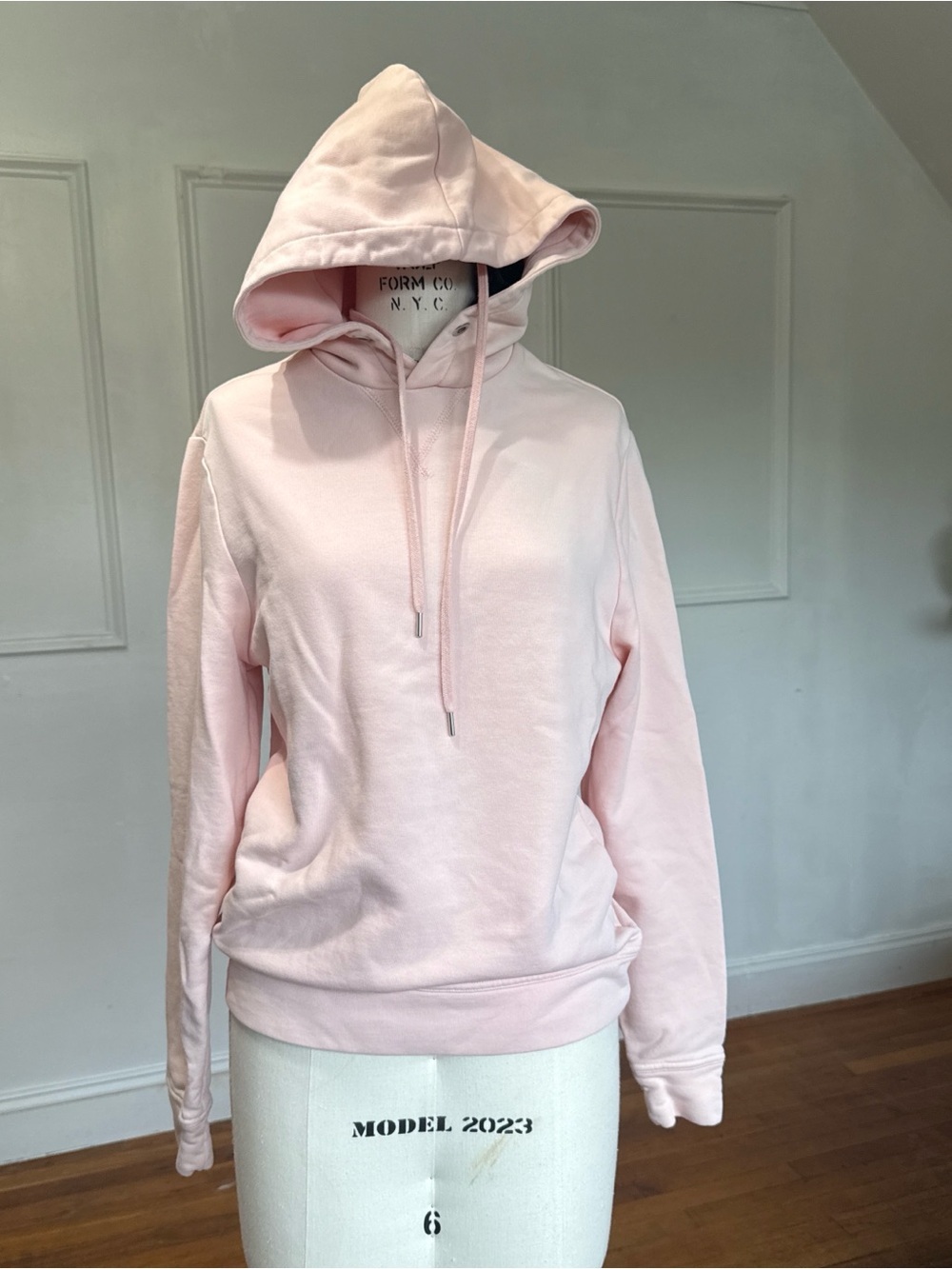 Reiss Pale Pink Hooded Pullover Sweatshirt